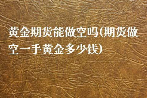 黄金期货能做空吗(期货做空一手黄金多少钱)_https://www.gzshoujun.com_期货理财_第1张