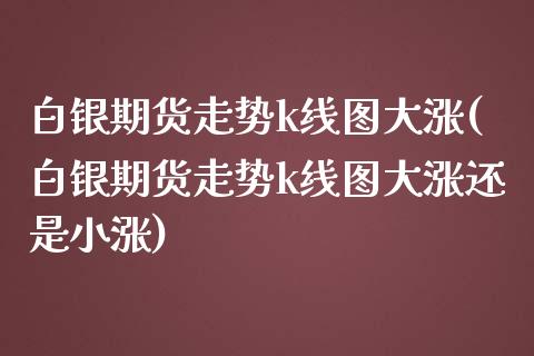 白银期货走势k线图大涨(白银期货走势k线图大涨还是小涨)_https://www.gzshoujun.com_期货交易所_第1张