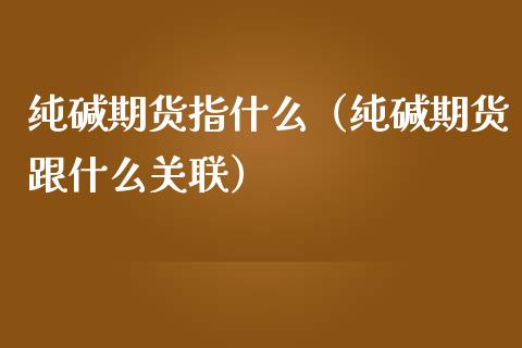 纯碱期货指什么（纯碱期货跟什么关联）_https://www.gzshoujun.com_期货知识_第1张