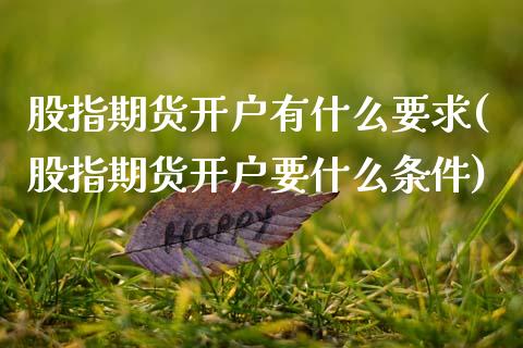 股指期货开户有什么要求(股指期货开户要什么条件)_https://www.gzshoujun.com_农产品期货_第1张