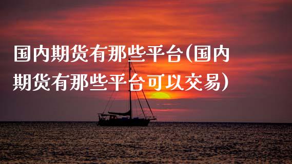 国内期货有那些平台(国内期货有那些平台可以交易)_https://www.gzshoujun.com_内盘期货_第1张