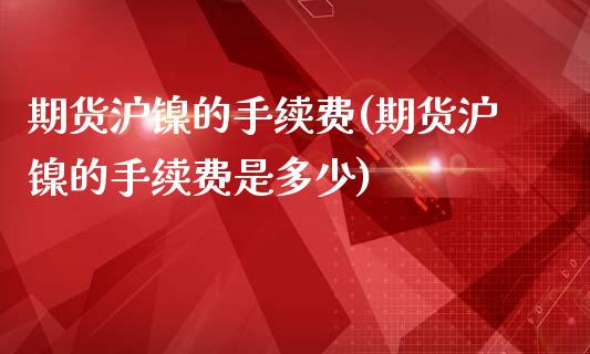 期货沪镍的手续费(期货沪镍的手续费是多少)_https://www.gzshoujun.com_期货品种_第1张