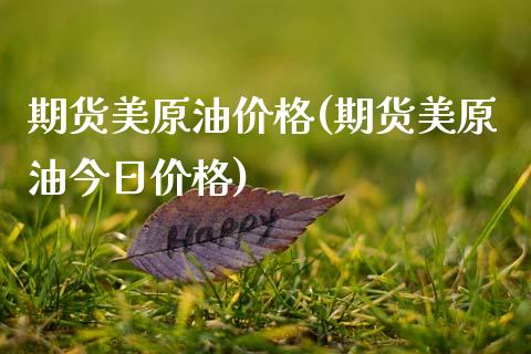 期货美原油价格(期货美原油今日价格)_https://www.gzshoujun.com_农产品期货_第1张