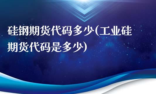 硅钢期货代码多少(工业硅期货代码是多少)_https://www.gzshoujun.com_期货直播_第1张