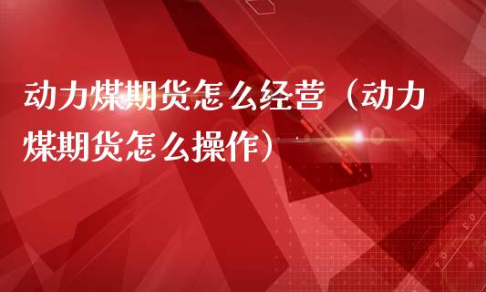 动力煤期货怎么经营（动力煤期货怎么操作）_https://www.gzshoujun.com_期货行情_第1张