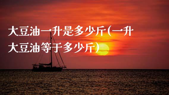 大豆油一升是多少斤(一升大豆油等于多少斤)_https://www.gzshoujun.com_原油期货_第1张