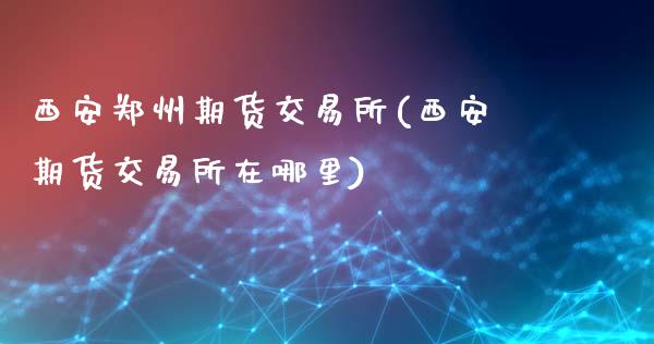 西安郑州期货交易所(西安期货交易所在哪里)_https://www.gzshoujun.com_期货品种_第1张