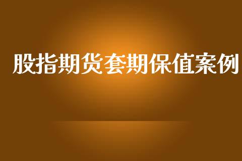 股指期货套期保值案例_https://www.gzshoujun.com_期货交易所_第1张