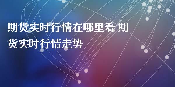 期货实时行情在哪里看 期货实时行情走势_https://www.gzshoujun.com_期货交易所_第1张