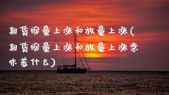 期货缩量上涨和放量上涨(期货缩量上涨和放量上涨意味着什么)_https://www.gzshoujun.com_期货交易所_第1张