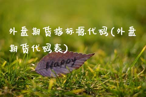 外盘期货指标源代码(外盘期货代码表)_https://www.gzshoujun.com_期货公司_第1张