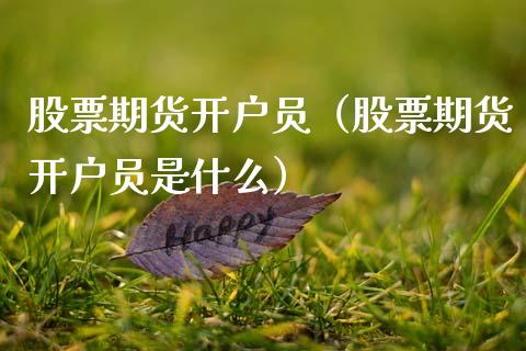 股票期货开户员（股票期货开户员是什么）_https://www.gzshoujun.com_期货交易所_第1张