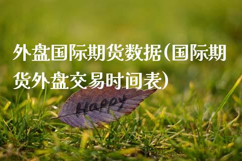 外盘国际期货数据(国际期货外盘交易时间表)_https://www.gzshoujun.com_期货直播_第1张
