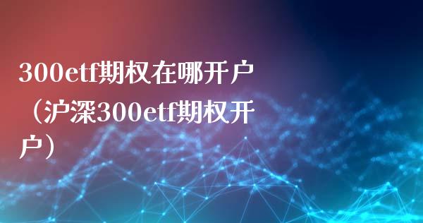 300etf期权在哪开户（沪深300etf期权开户）_https://www.gzshoujun.com_期货交易所_第1张