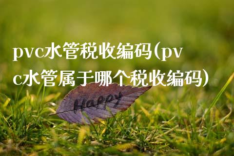 pvc水管税收编码(pvc水管属于哪个税收编码)_https://www.gzshoujun.com_国际期货_第1张