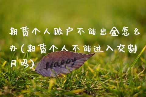期货个人账户不能出金怎么办(期货个人不能进入交割月吗)_https://www.gzshoujun.com_期货交易所_第1张