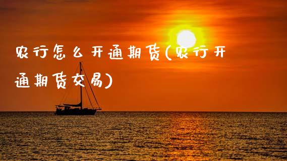 农行怎么开通期货(农行开通期货交易)_https://www.gzshoujun.com_农产品期货_第1张
