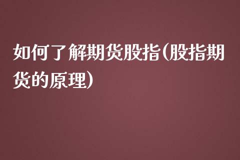 如何了解期货股指(股指期货的原理)_https://www.gzshoujun.com_期货直播_第1张