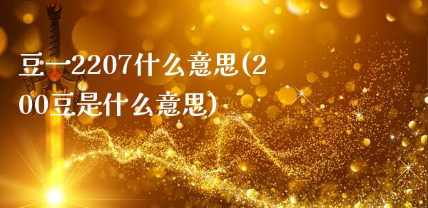 豆一2207什么意思(200豆是什么意思)_https://www.gzshoujun.com_国际期货_第1张
