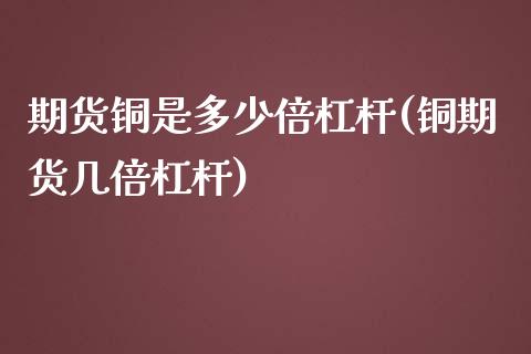 期货铜是多少倍杠杆(铜期货几倍杠杆)_https://www.gzshoujun.com_期货交易所_第1张