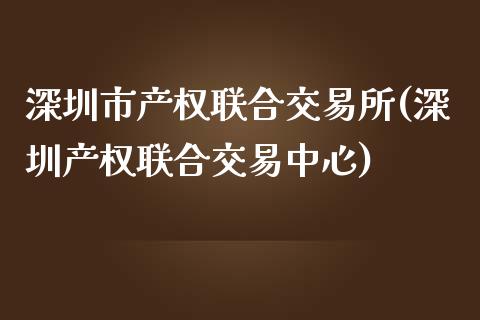 深圳市产权联合交易所(深圳产权联合交易中心)_https://www.gzshoujun.com_期货知识_第1张