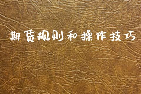 期货规则和操作技巧_https://www.gzshoujun.com_期货行情_第1张