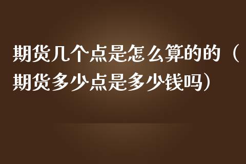 期货几个点是怎么算的的（期货多少点是多少钱吗）_https://www.gzshoujun.com_期货直播_第1张